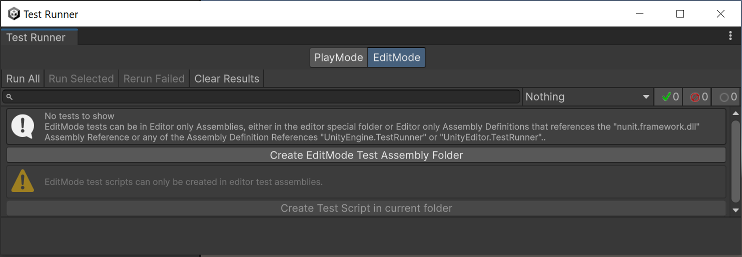 Test Runner - Create Edit Mode Tests