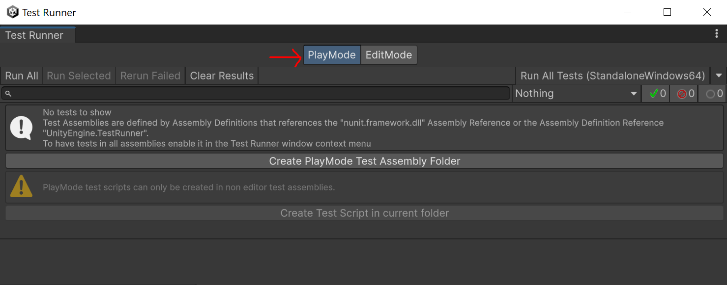 Test Runner - Create Play Mode Tests