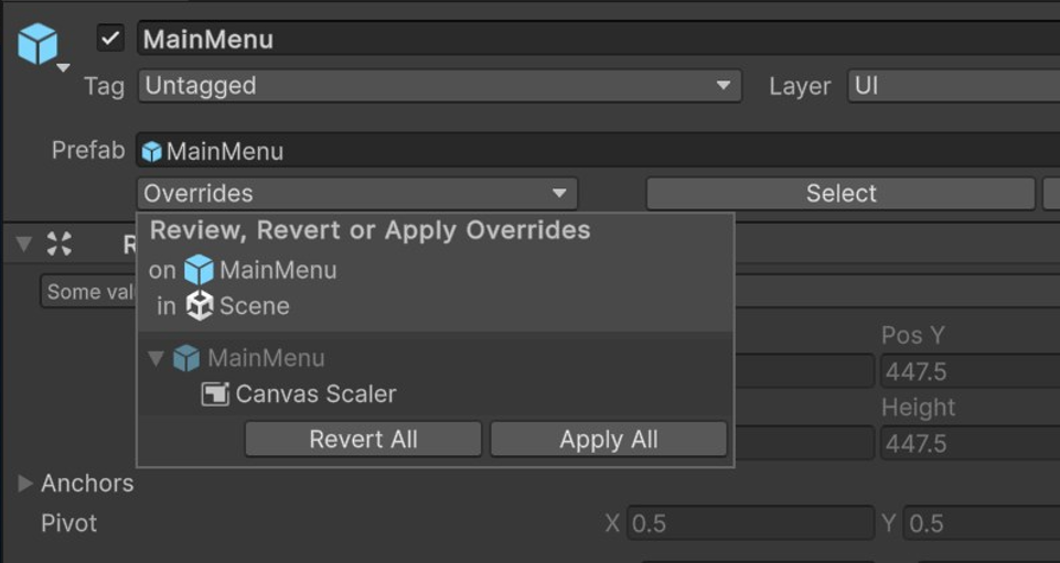 Find and Fix Prefab Overrides