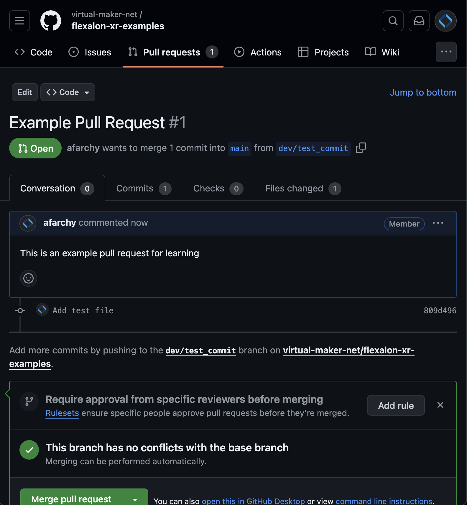 GitHub Pull Request Page